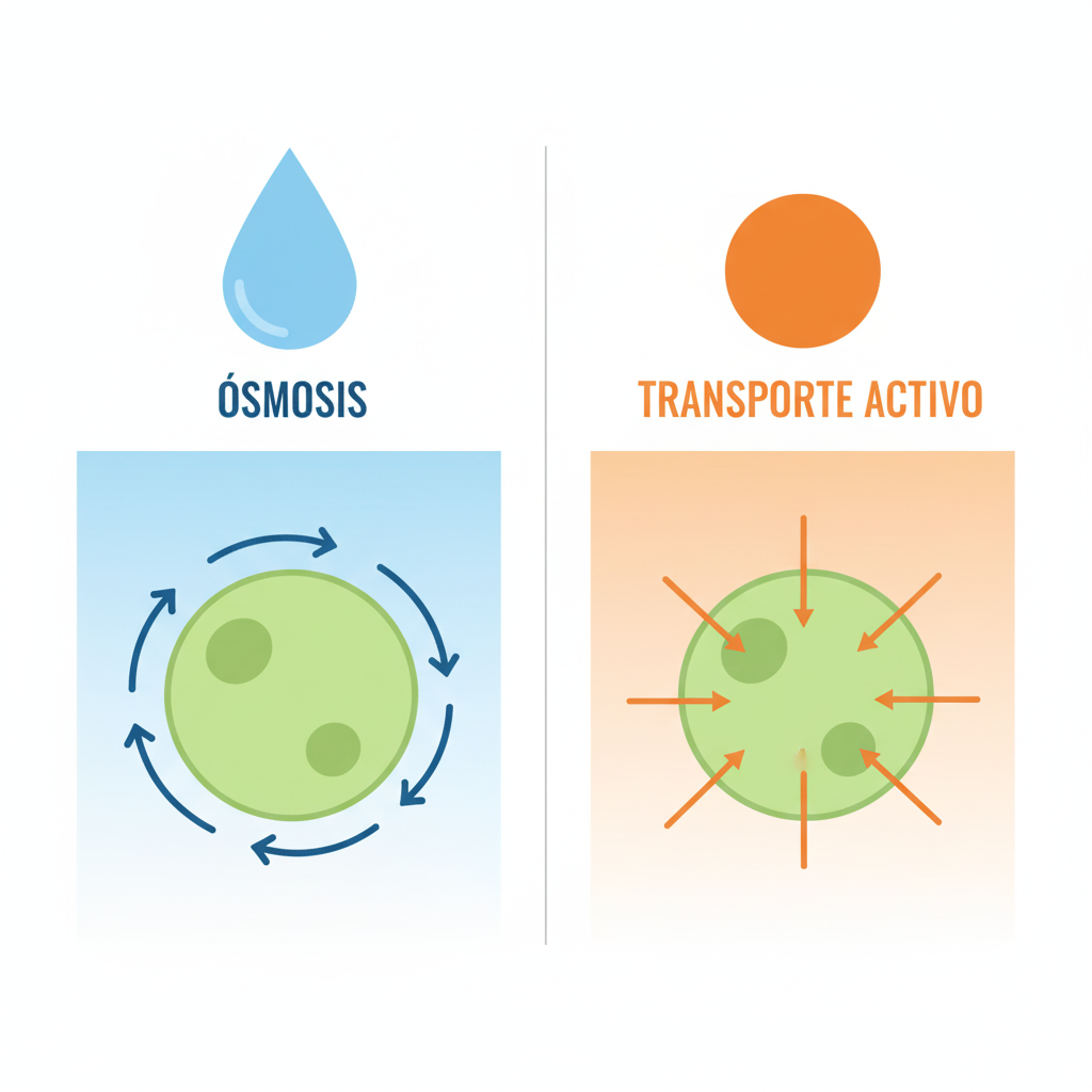 Infografía de Comparación entre absorción de agua y nutrientes